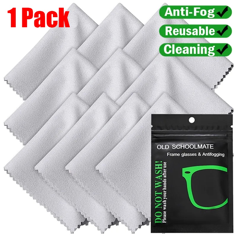 5Pcs Anti Fog Wipes For Glasses Reusable Suede Defogger Eyeglasses