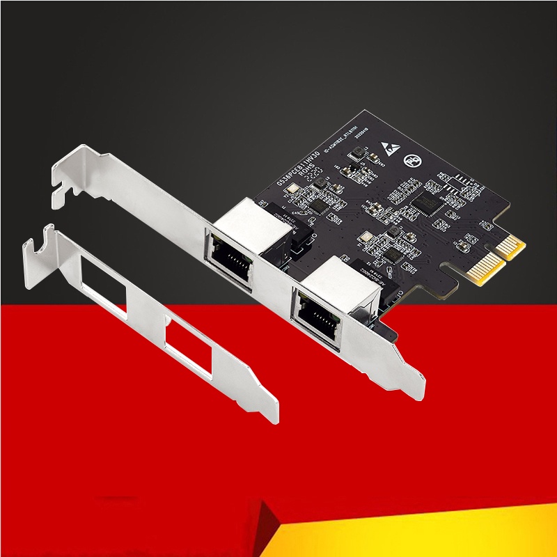 Network Card PCI Express X1 to 2 Port RJ45 Gigabit Ethernet Adapter Lan ...