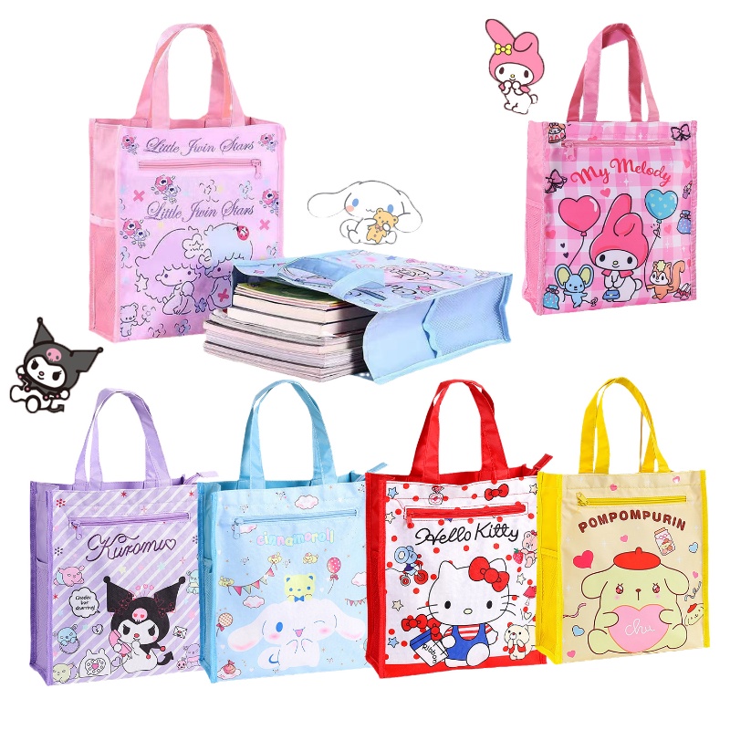 Sanrio My Melody Kuromi Cinnamonroll Kawaii Cartoon file bag Large ...