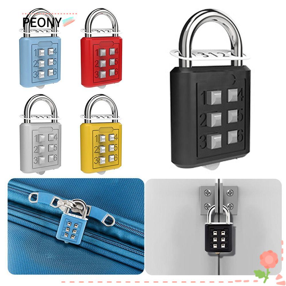PEONY 6 Digit Button Password Lock Metal Combination Lock Security ...