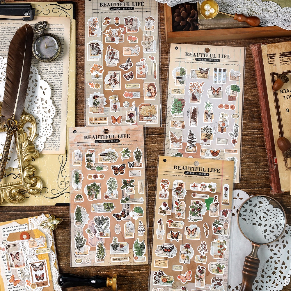 ENWEI 1 Pcs [Yamano Collection Collection] Vintage Journal Stickers