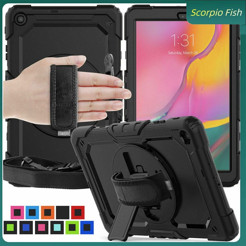 For Samsung Galaxy Tab A7 T500 T505 Tablet Case Shockproof Hard Cover  with Shoulder Strap Contains high-end PET film