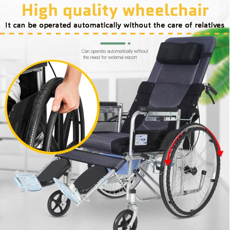 Wheelchair for Elderly Adult Medical Wheelchair with Urinal Large High