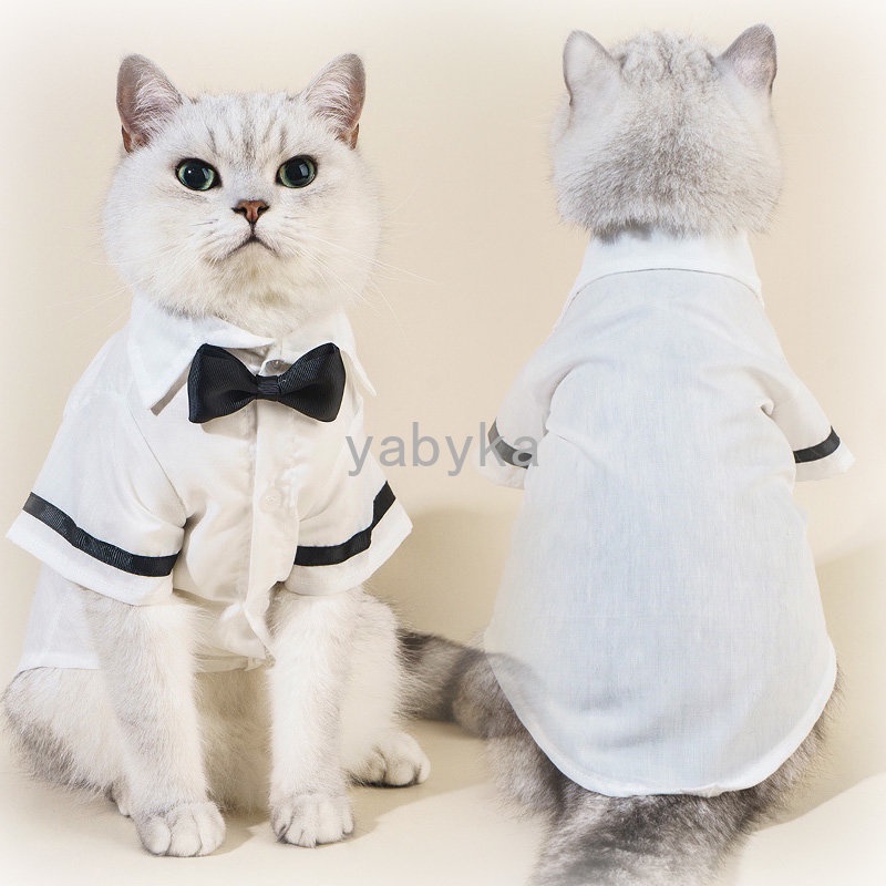 Fomal Puppy Shirt Shih Tzu Dog Clothes for Male Pet Wedding Gown with