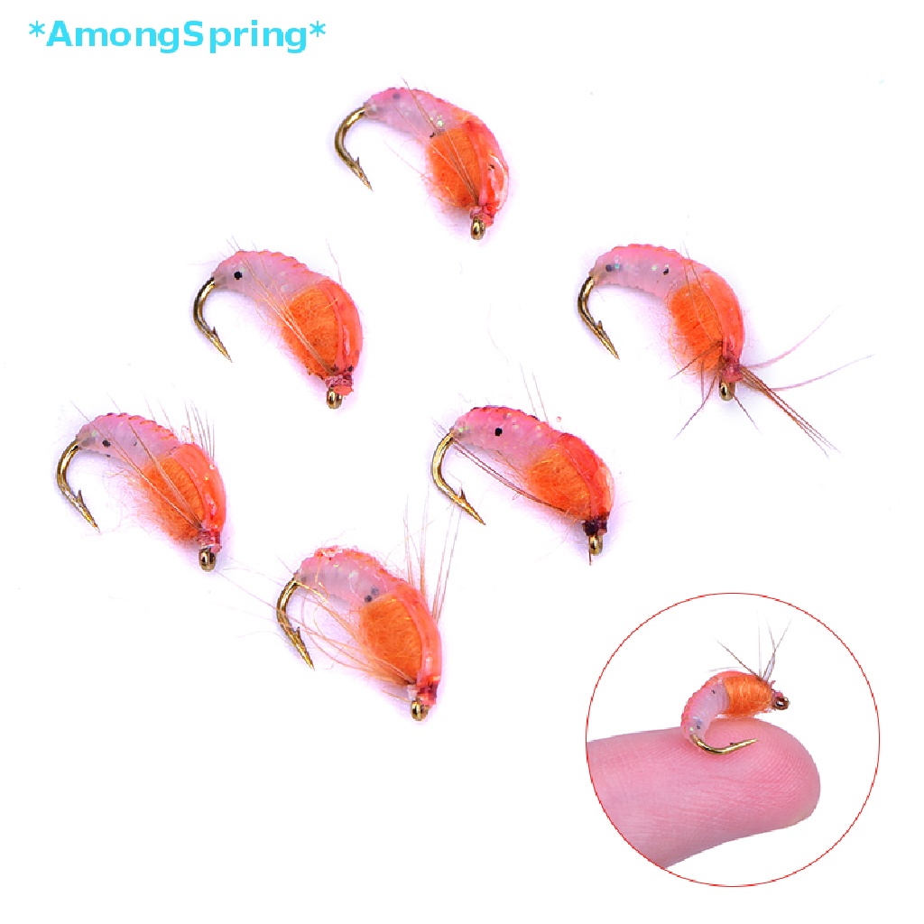 AmongSpring> 6Pcs/box Realistic Nymph Scud Fly For Trout Fishing ...