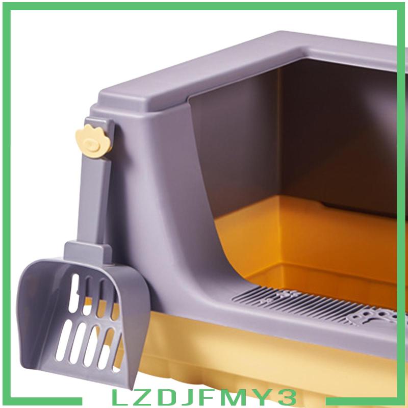 [Lzdjfmy3] Cat Litter Box Litter Tray High Sides Semi Enclosed Space