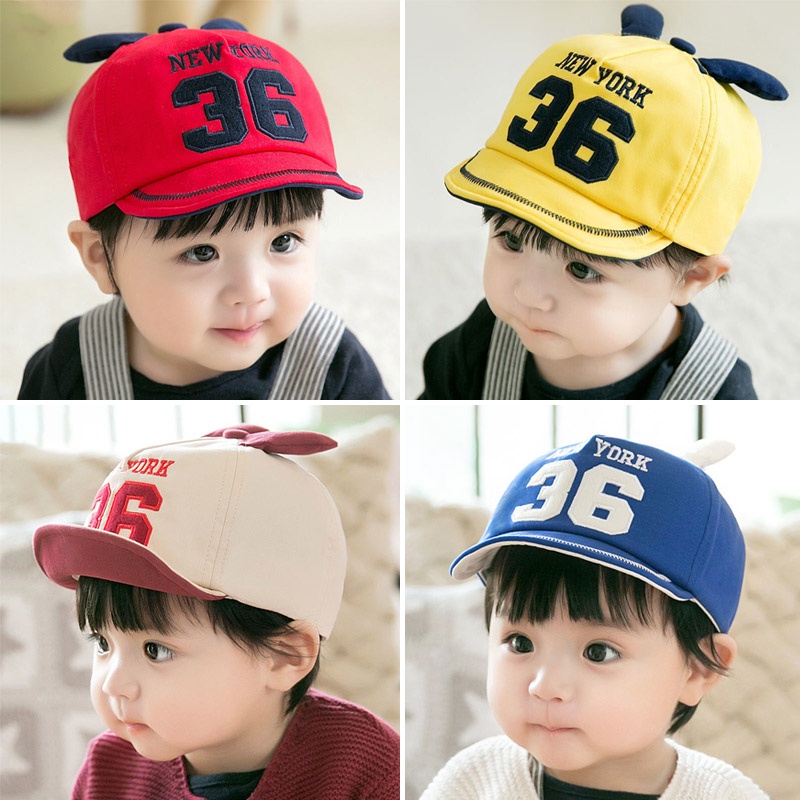 Kids Digital Baseball Cap Baby Rabbit Ear Embroidered Sun Cap Boy ...