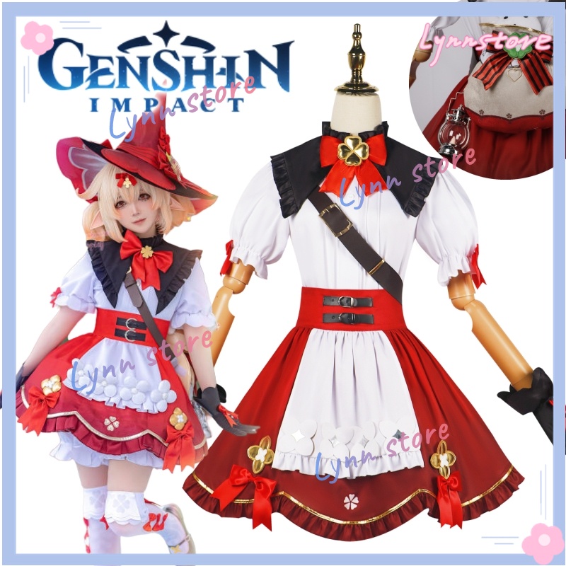 Genshin Klee Cosplay Costume+Wig Genshin Impact Klee New Outfit ...