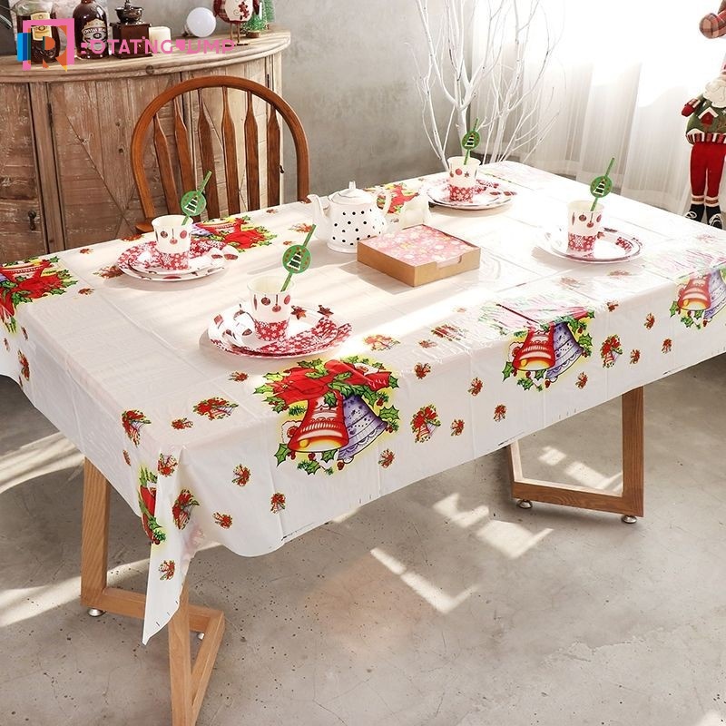 180*XmasXmas0cm Xmas Series Disposable PVC Tablecloth/ Portable Anti ...