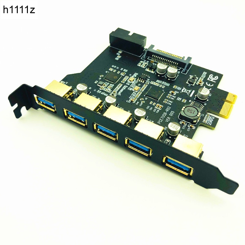 Super Speed PCI-E to USB 3.0 19-Pin 5 Port PCI Express Expansion Card ...