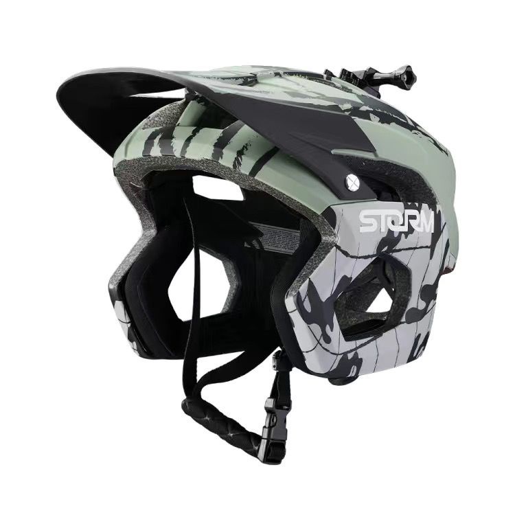 Storm Spanish Mountain Bike Helmet With Go Pro Camera Bracket Racework