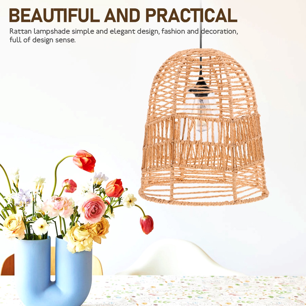 unique lamp Lamp Shade Lampshade Light Cover Woven Rattan Pendant