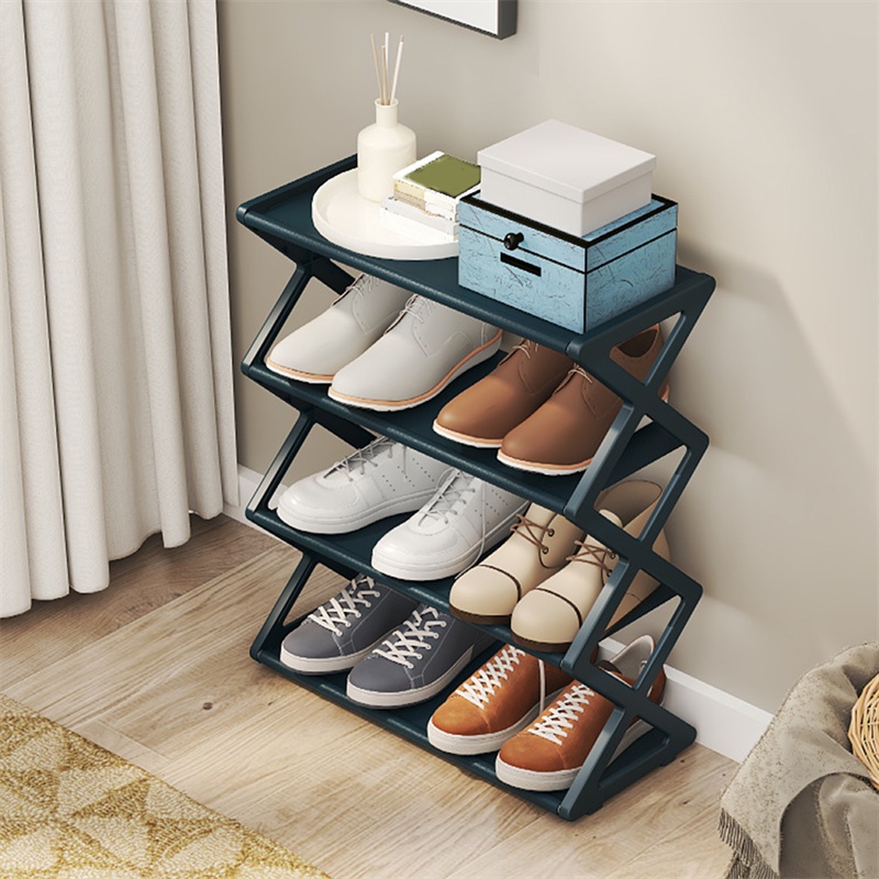 X-Shaped Shoe Rack, with 4 Tier Sturdy Shoe Storage Cabinet, Space ...