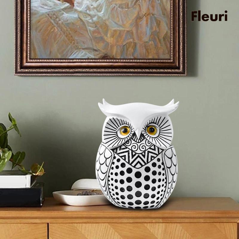 [Fleurir] Owl Statue Home Decor, Owls Figurines for Home Decorations