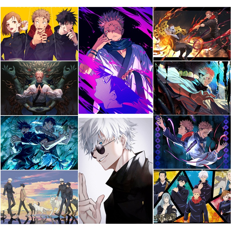 Jujutsu Kaisen Poster Itadori Satoru Sukuna Wall Scroll Home Decor ...