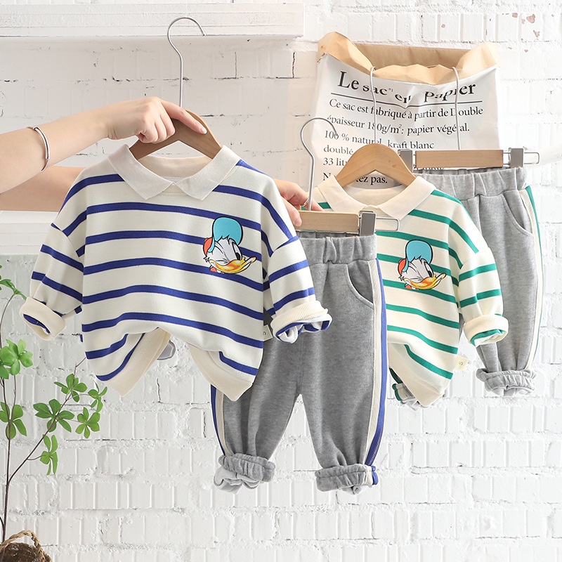 Spring Autumn Baby Clothes For Boys Children Donald Duck Hoodies Pants ...