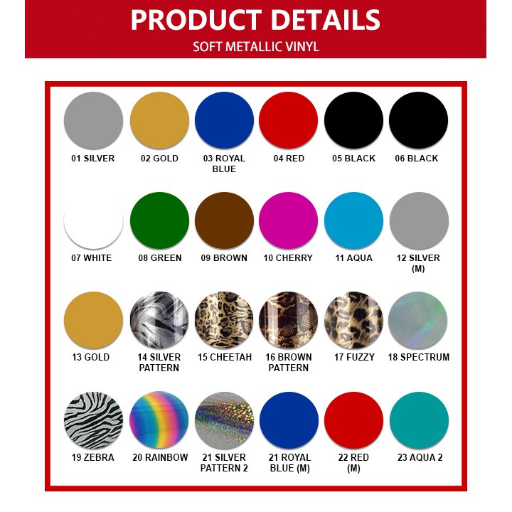 20 Inches X 1 Meter Quaff Scs Soft Metallic Cuttable Heat Transfer ...