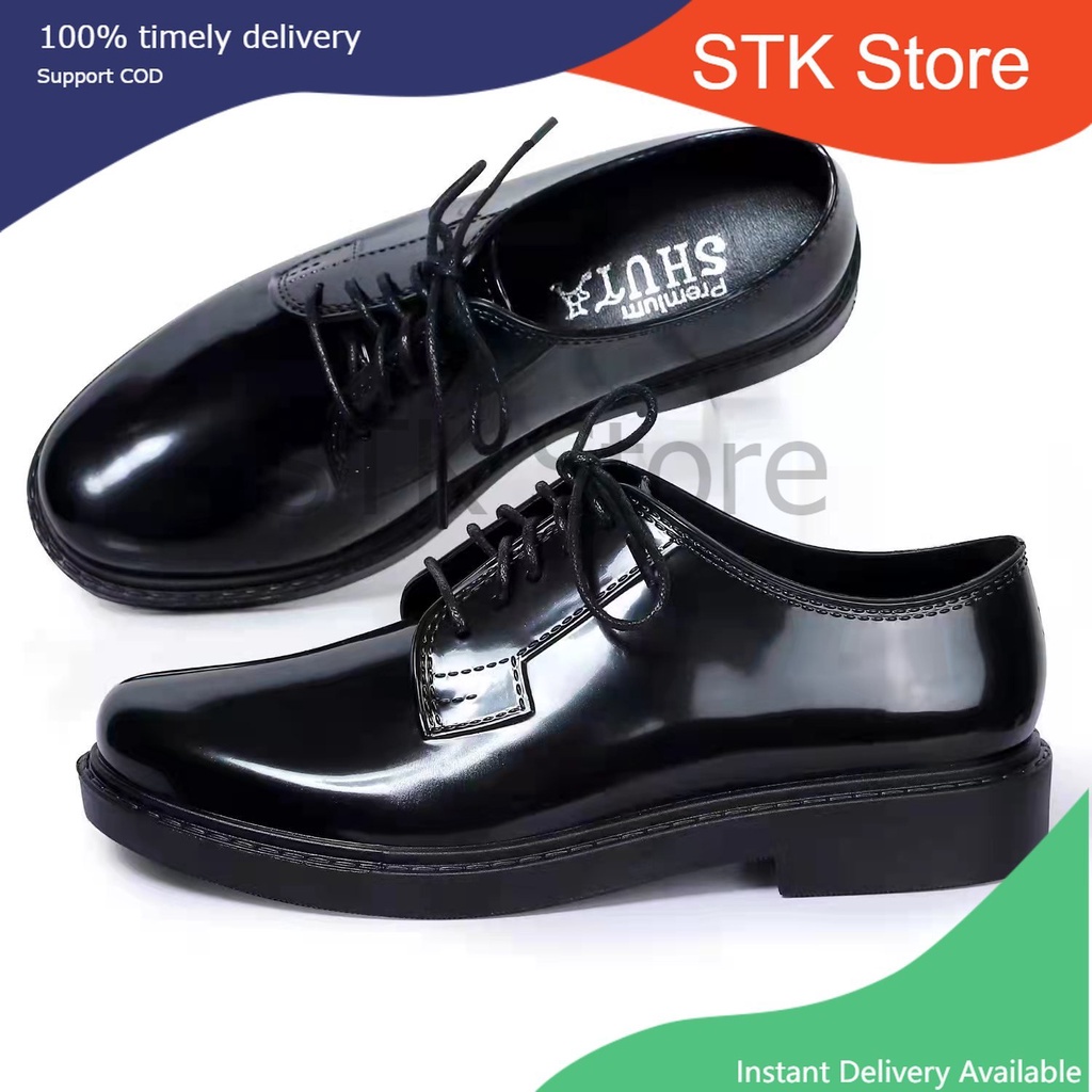 STK233 Premium Black Shoes Service Security Formal Work Shoes High ...