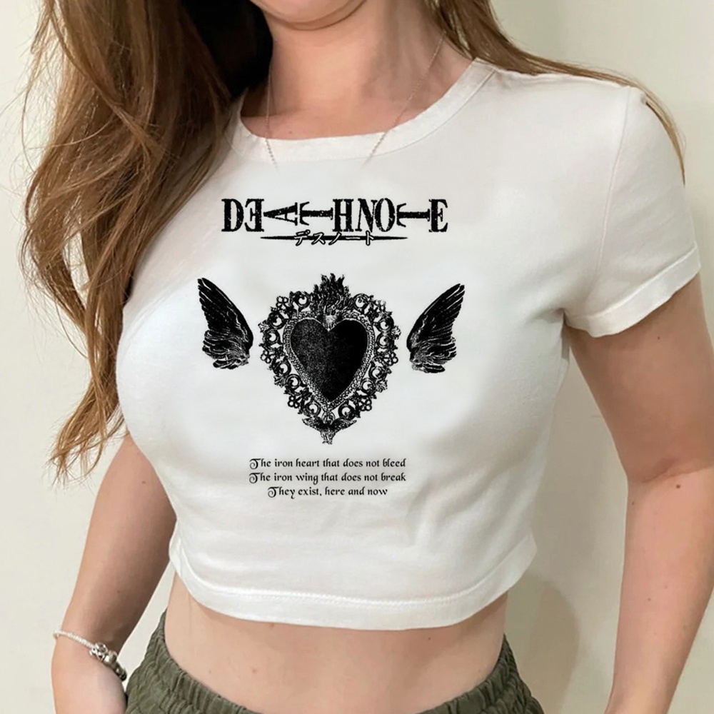 death note heart aesthetic 2000s fairy grunge crop top girl yk2 cute ...