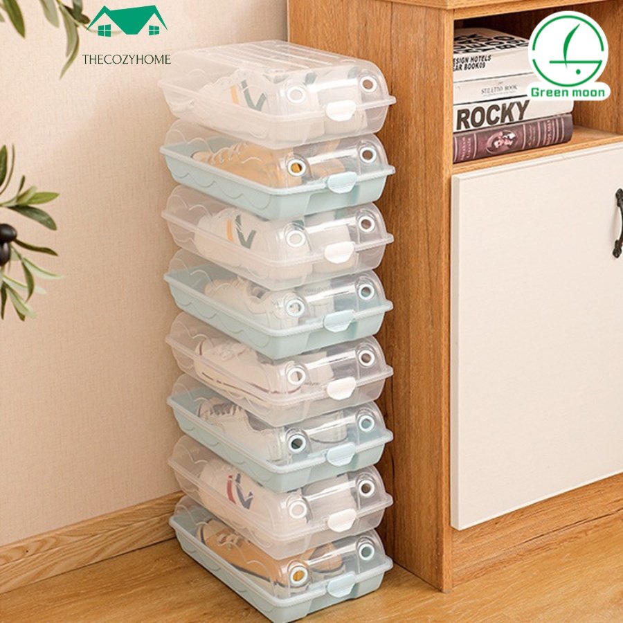 Green Moon Stackable Shoes Box Shoe Rack Shoe Storage Shopee