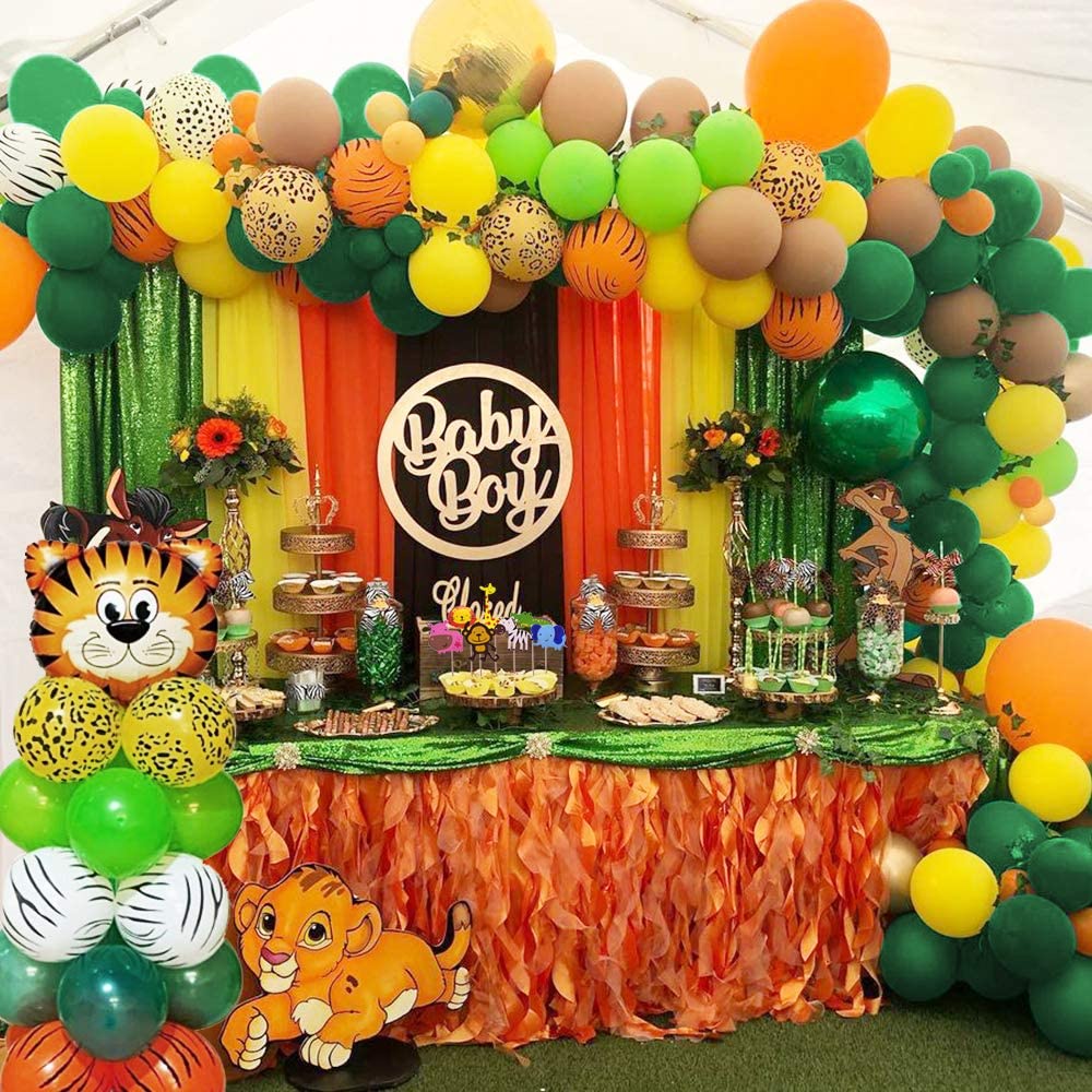 71pcs Safari Theme Party Decorations Lion Head Balloon 32