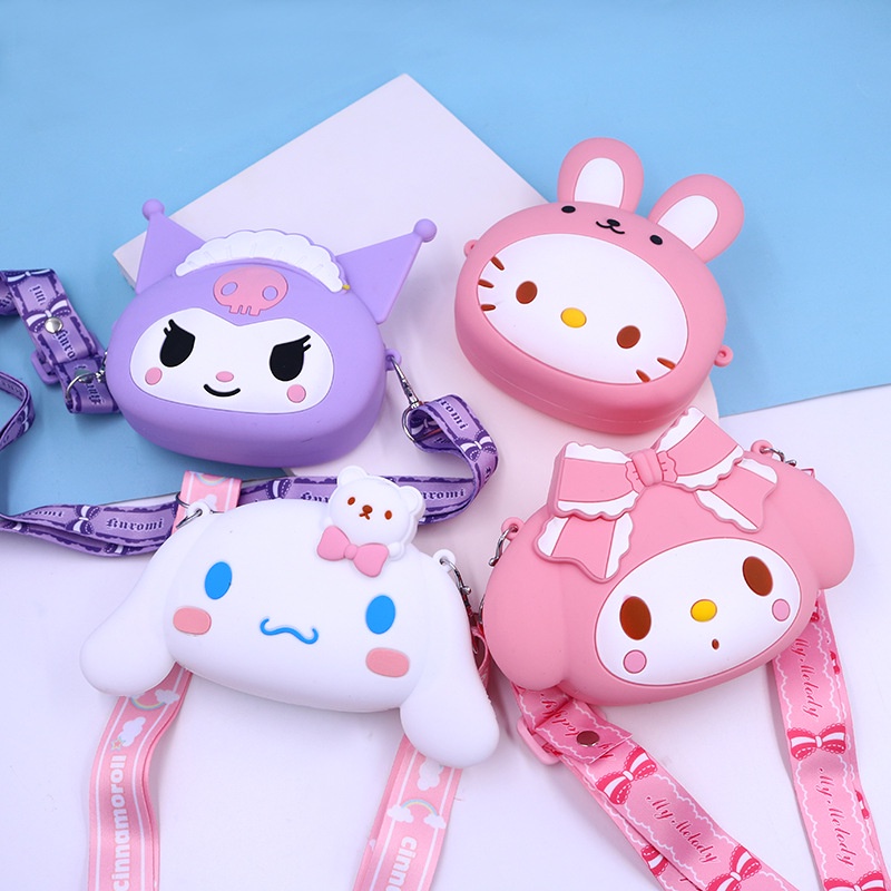 Sanrio melody kuromi Cinnamoroll children's silicone zero wallet kids