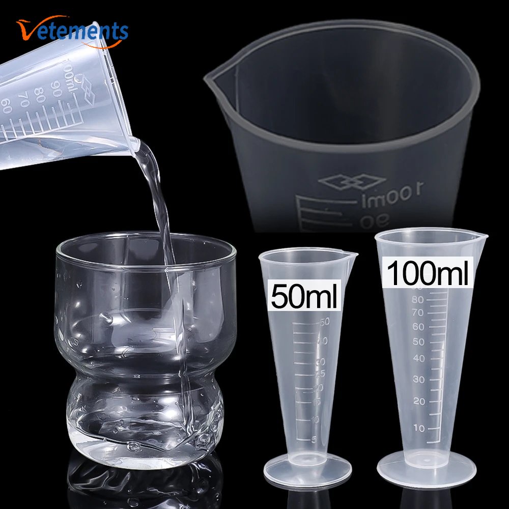 50/100ml Transparent Scale Plastic Measuring Cup/ Lab Chemical