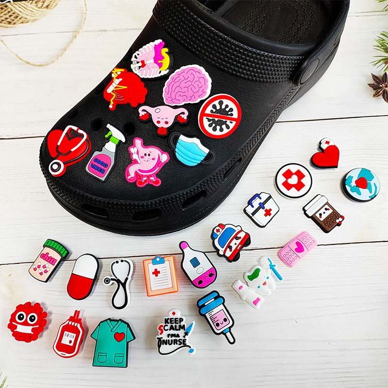 Cartoon Toothbrush Jibbitz Medical Shoe Charms Ambulance Jibitz Croc