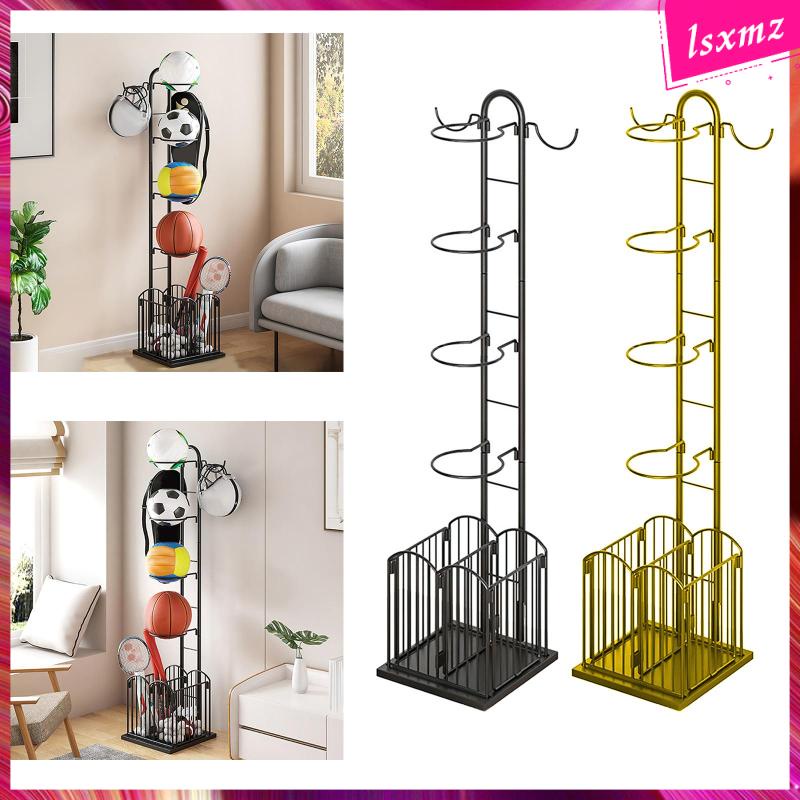 [Lsxmz] Sports Ball Storage Rack Wrought Iron Basketball Display Stand