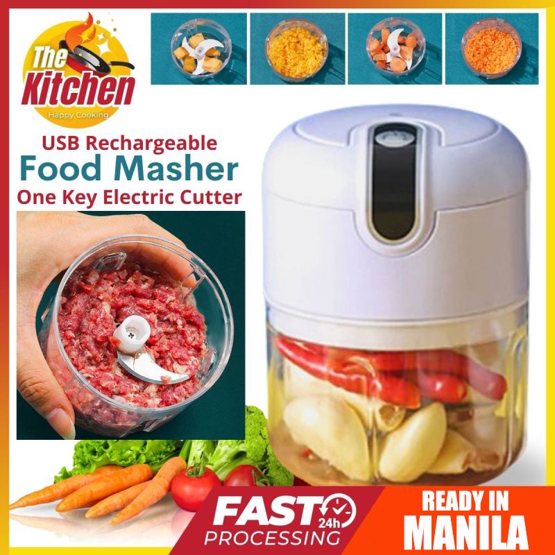Electric Food Garlic Masher Food Chopper Meat Vegetable Grinder