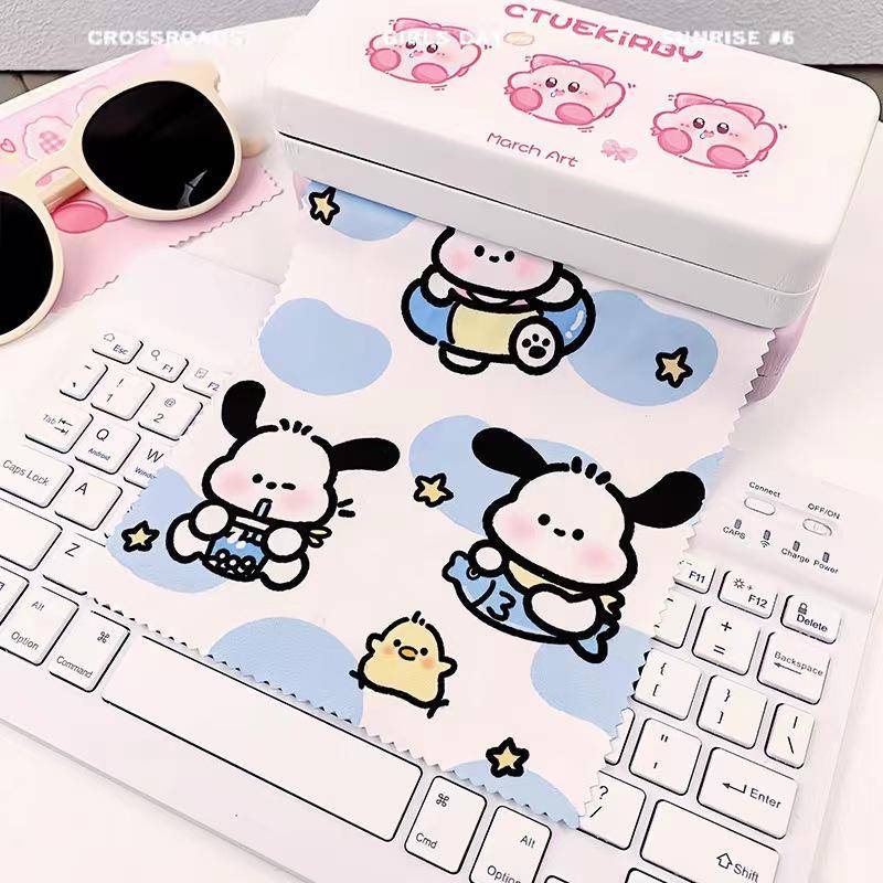2023 Sanrio Glasses Cloth Pochacco Kuromi Cinnamoroll Microfiber