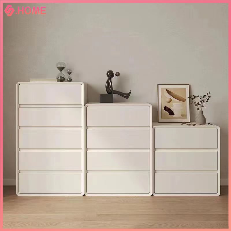 Solid wood chest of drawers, white cream cabinet, storage cabinet ...