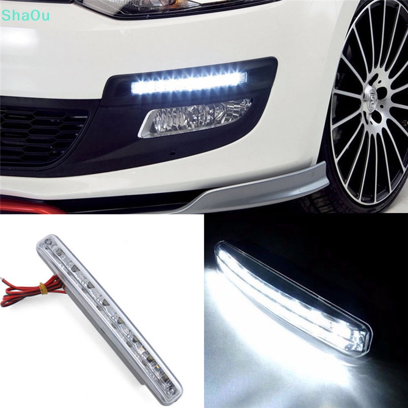 ShaOu Car Light 8 LED DRL Fog Driving Daylight Daytime Running White ...