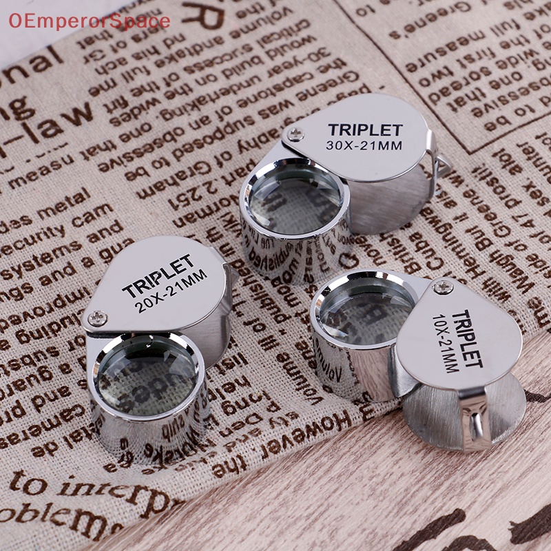 10x Magnifying Magnifier Glass Jewellers Eye Foldable Jewelry Loop  Loupe(Golden) 