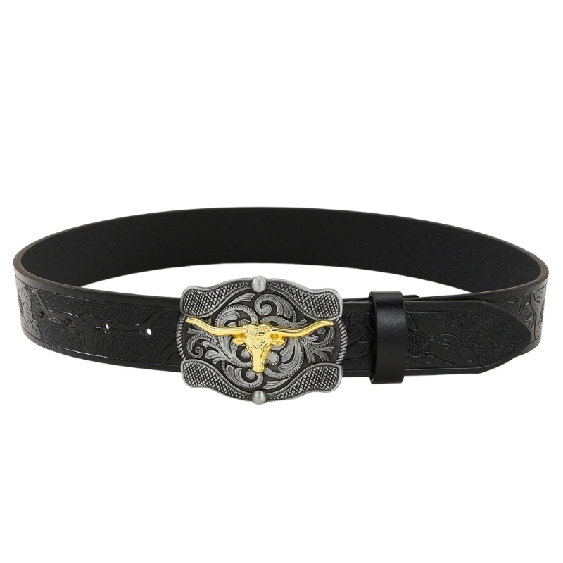 dusur Cowboy Belts For Men Western Vintage Western Belt Longhorn Bull Belt Buckle Belt Shopee Philippines
