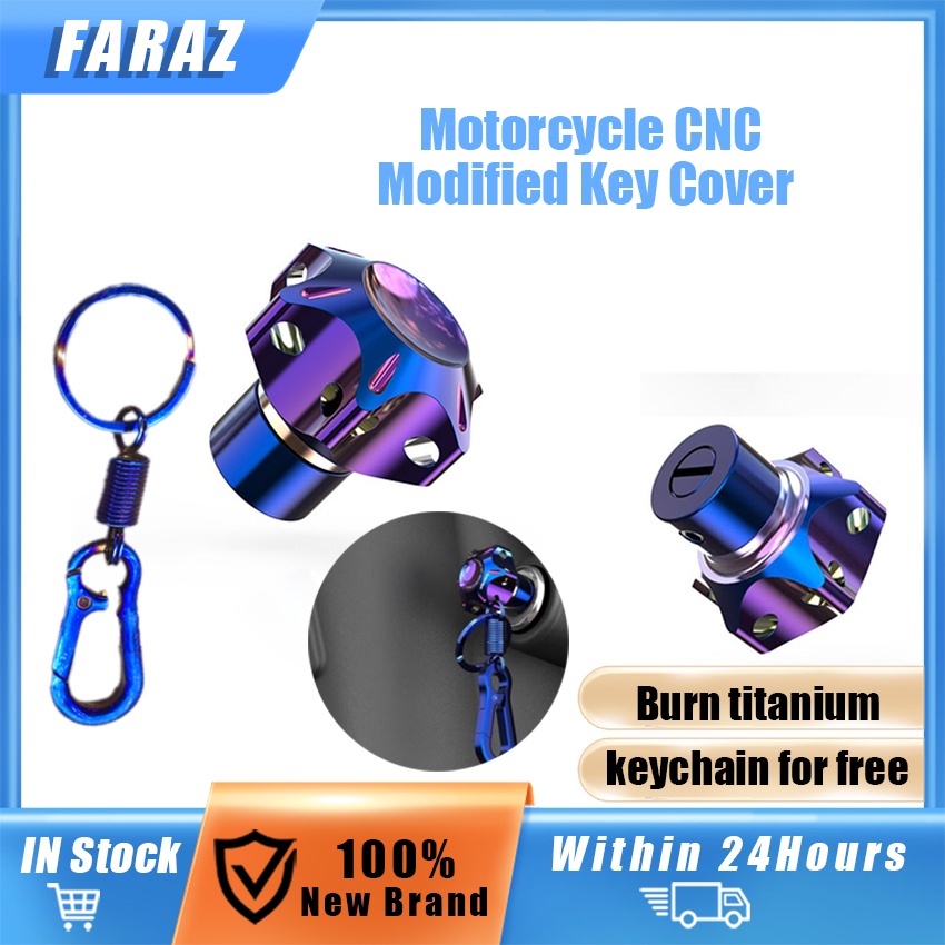 Hexagon Burned Titanium Key Head Cover Universal Motorcycle CNC ...