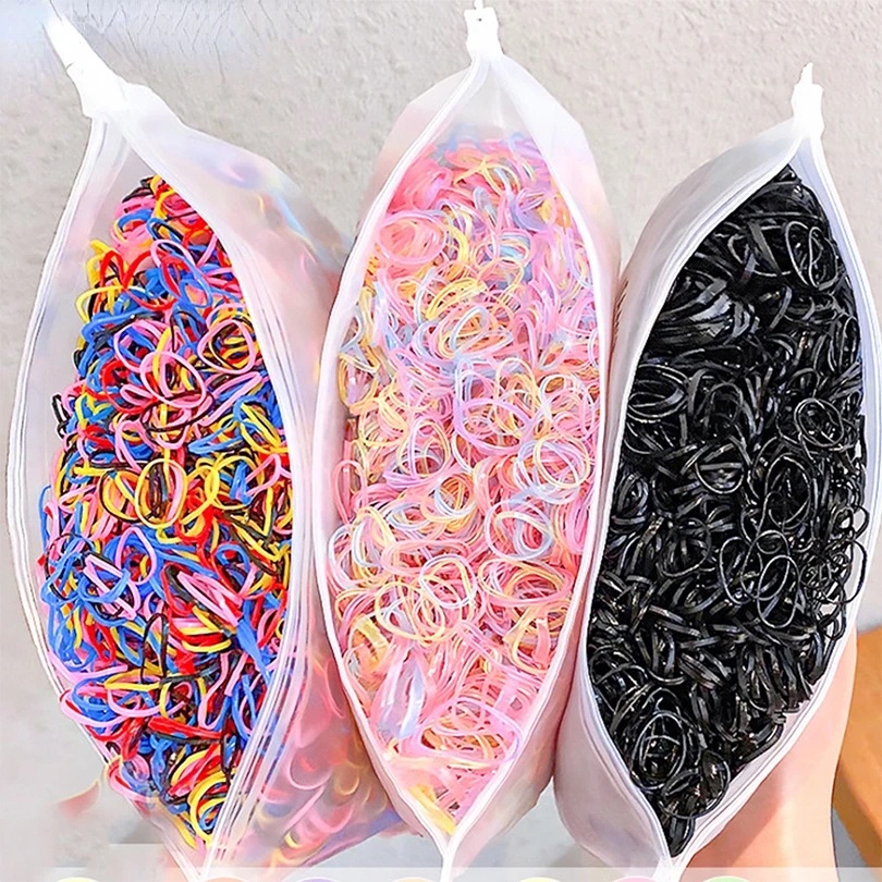 1000pcs Pack Girls Colorful Small Disposable Rubber Bands Elastic Hair 