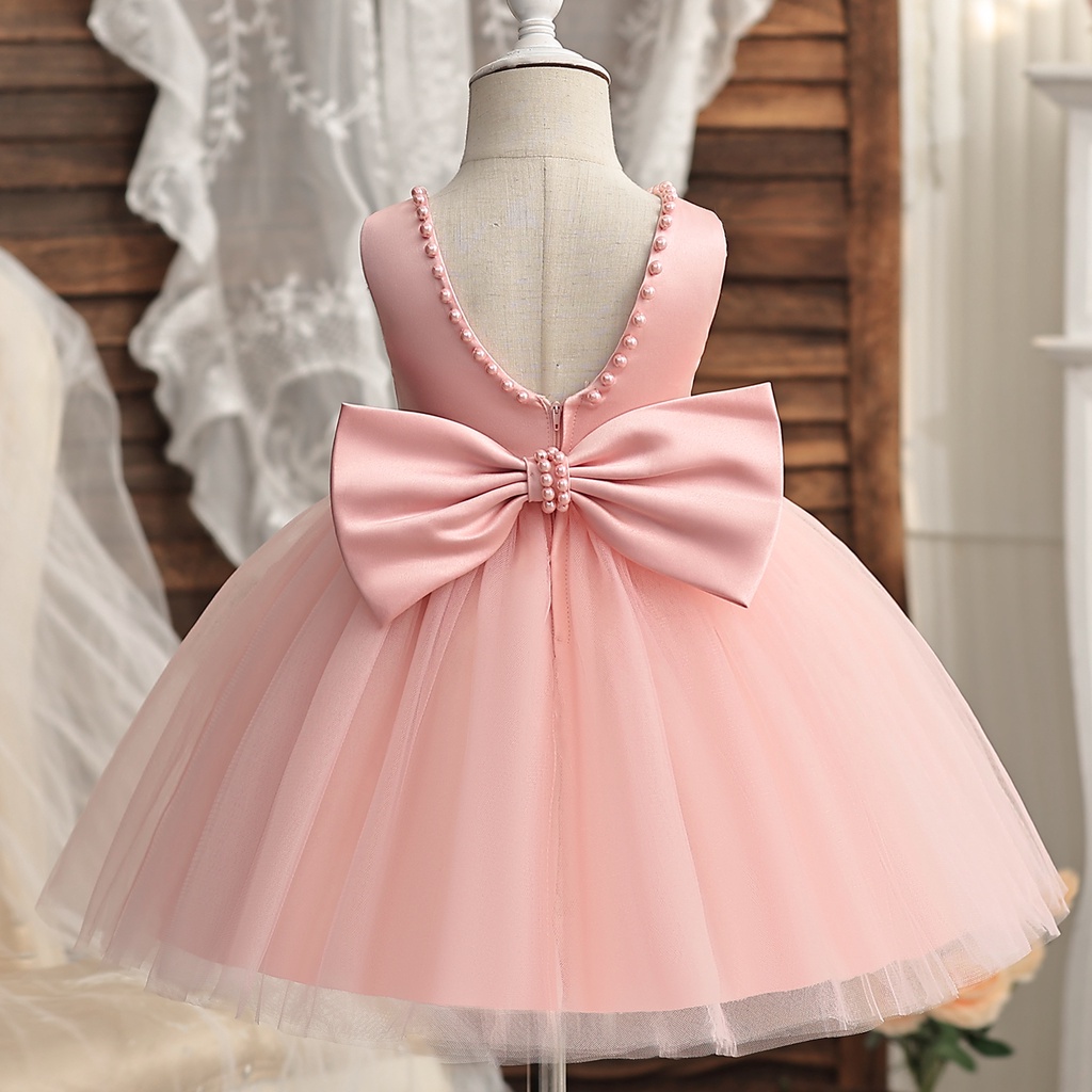 strapless open back dress Little Adventures Royal Pink Princess Dress Up Costume for Girls