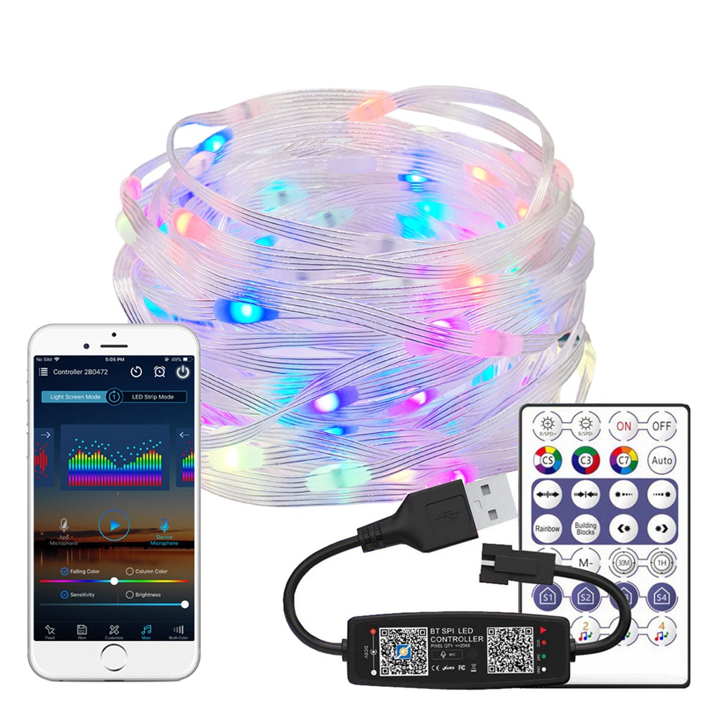 DC5V WS2812B Christmas RGB LED String Lights Kit 5meters 50Leds WS2812 ...