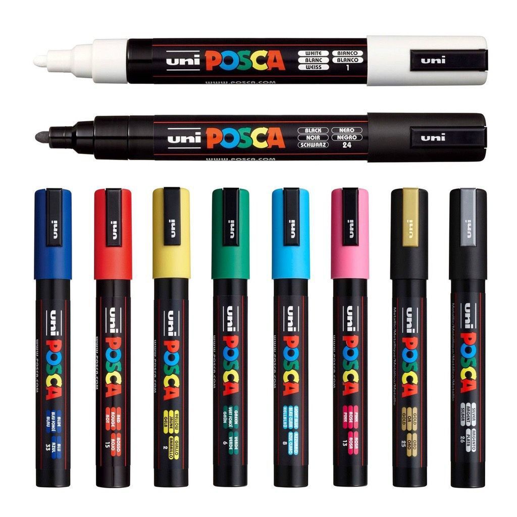 Uni Posca markers PC-1M PC-3M PC-5M Paint Marker Pens Medium Tip 0.7mm ...