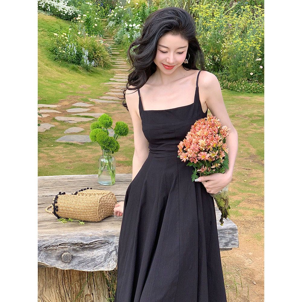 Women's Vintage Christmas Party Long Sleeve Red Velvet Dress Square Collar Dress Elegant Slimming Waist Autumn Women's Clothing main image 0
