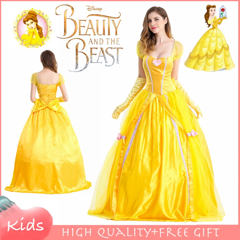 Belle Beauty And Beast Cosplay Disney Princess Dress For Adult Women ...
