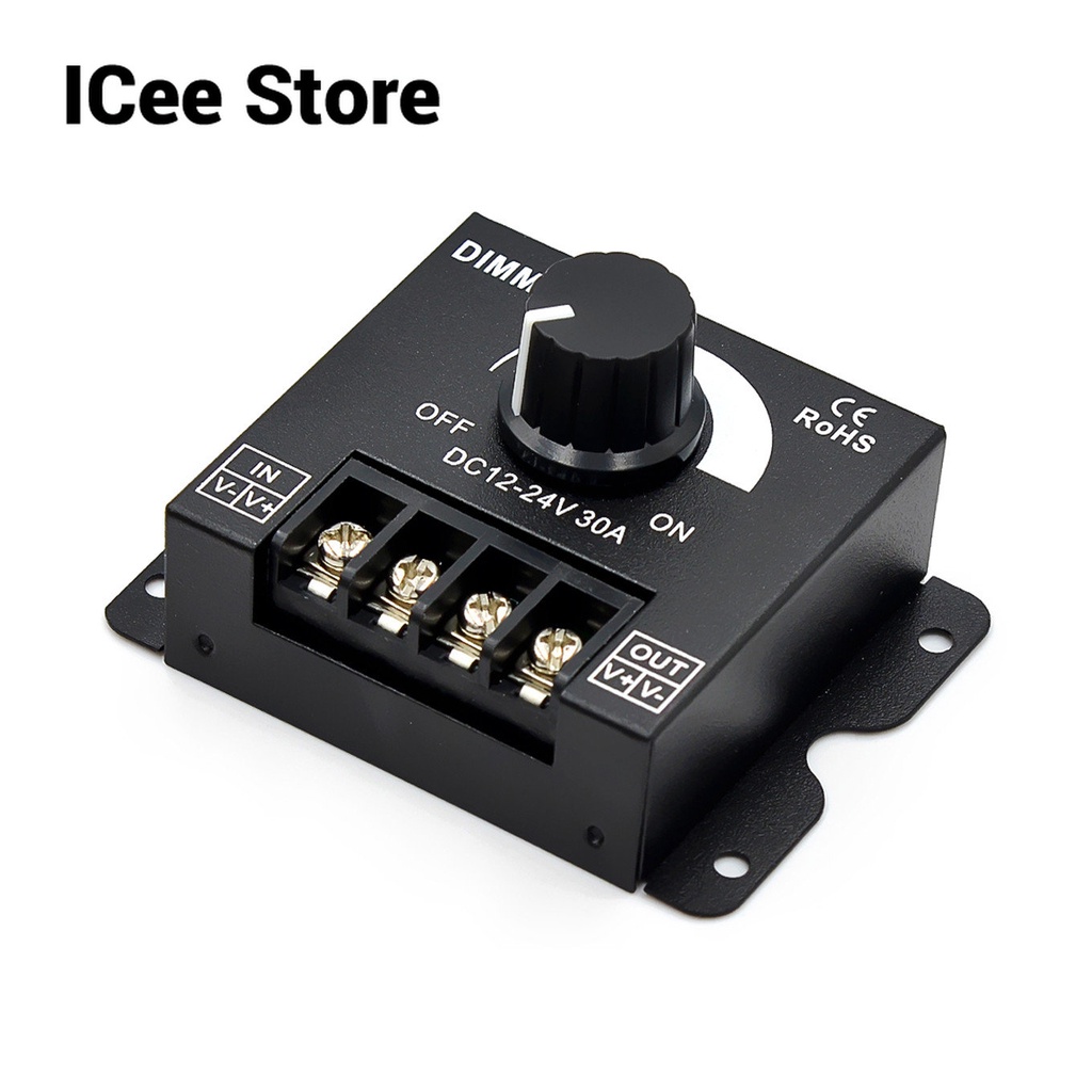 DC 12V 24V LED Dimmer Switch 30A 360W Voltage Regulator Adjustable