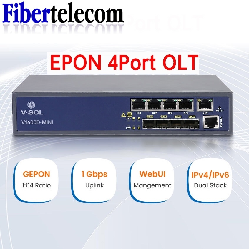 EPON OLT 4PON Mini 4port With Web Management Support ONU Unlocked ...