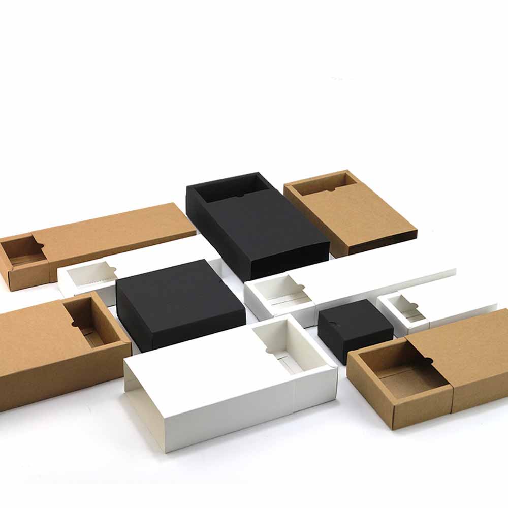 White Black Kraft paper gift box Product packaging box Drawer box ...