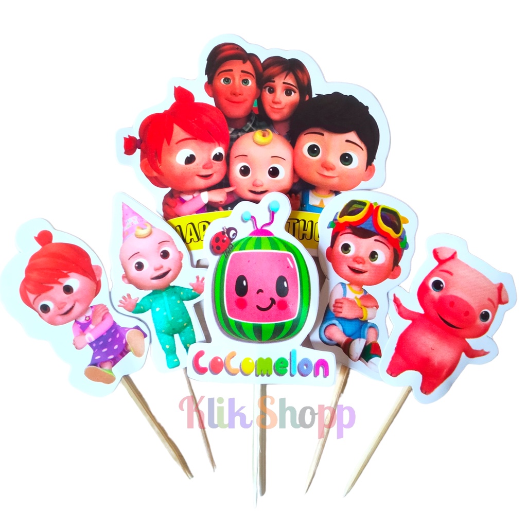 Cocomelon Cake Topper/Cocomelon Character Birthday Topper | Shopee ...