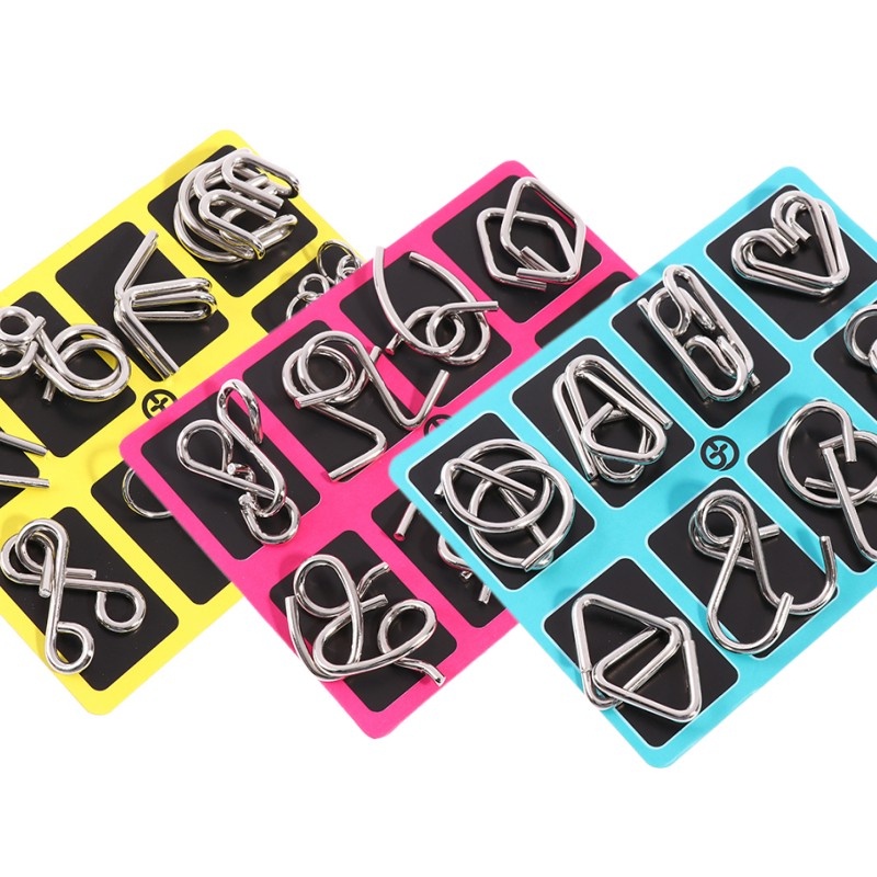 8Pcs Intelligence Knot ABCD Metal Chinese String Puzzle Series ...