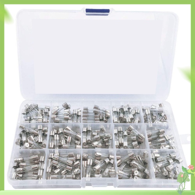 MY 300pcs 5x20mm Fuses Assorted Kit With Box 250v 0.1a20a 15 Types Current Values Household