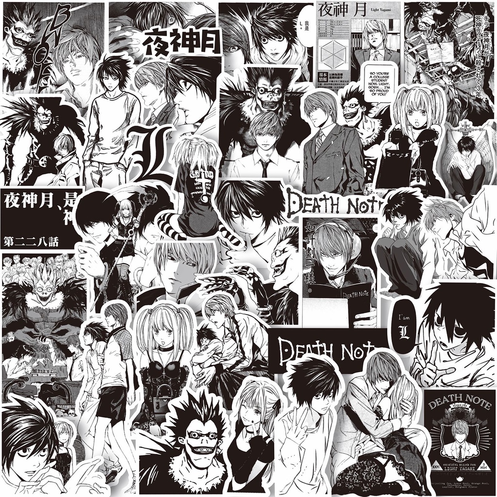 64Pcs/Set Death Note . Classical Black & White Series 02 Stickers DIY ...