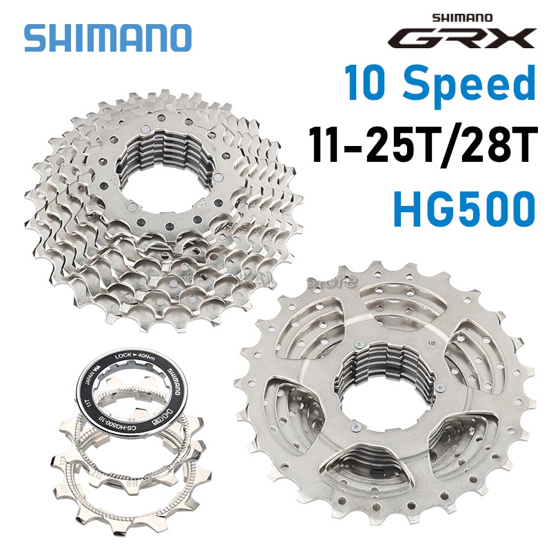 Shimano 10S Road Bike Cassette GRX CS-HG500 10V 11-25T 12-28T